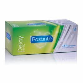 Pasante Delay 144 pcs - Transparent Lubricated Latex Barrier, 53mm Width Pasante Delay 144 pcs - Transparent Lubricated Latex Barrier, 53mm Width