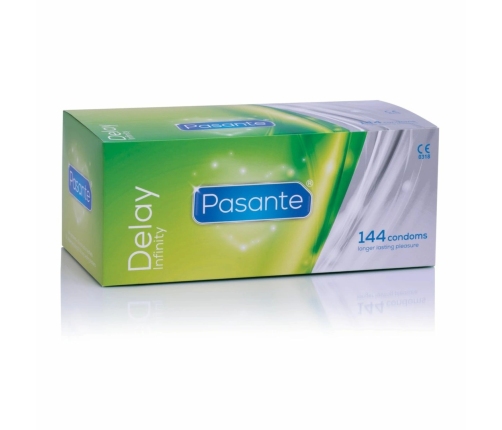 Pasante Delay 144 pcs - Transparent Lubricated Latex Barrier, 53mm Width