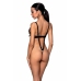 Passion Celine Bodysuit Black Adjustable Straps Imitation Leather