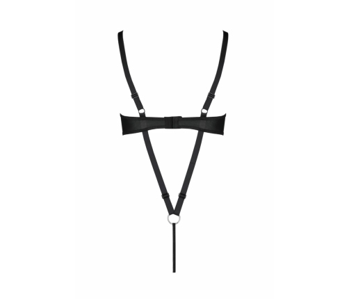 Passion Celine Bodysuit Black Adjustable Straps Imitation Leather