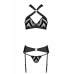 Passion Hima Exclusive Black Lingerie Set - Bra, Thong & Garter Belt