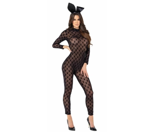 Playboy Lingerie Bunny 2PC Set Black - Iconic Catsuit & Ears