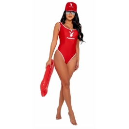 Playboy Lingerie Beach Patrol Costume Set with Cap and Accessories