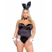 Playboy Classic Bunny Costume Set Black - Deluxe Corset & Accessories L
