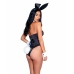 Playboy Classic Bunny Costume Set Black - Deluxe Corset & Accessories L