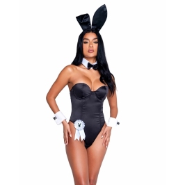 Playboy Classic Bunny Costume Set Black - Iconic Corset & Accessories 3XL