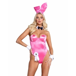 Playboy Classic Bunny Set Pink - Elegant Bodysuit & Accessories 2XL