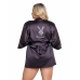 Playboy Lingerie Sparkling Bunny Kimono Robe Plus Size, Shiny Finish