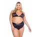 Playboy Lingerie Sparkling Bunny Set - Shiny 2-Piece with Logo, S/M