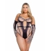 Playboy Bunny Kiss Body - Heart Embroidery & Satin, Black, S-M