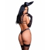 Playboy Lingerie Bunny Noir Mesh 2-Piece Set Black High Waist Design S