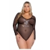 Playboy Sparkling Bunny Teddy - Mesh & Satin Bodysuit with Rhinestone Logo