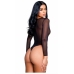 Playboy Sparkling Bunny Teddy - Mesh & Satin Bodysuit with Rhinestone Logo