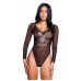 Playboy Sparkling Bunny Teddy - Mesh & Satin Bodysuit, Rhinestone Logo