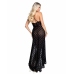 Playboy Lingerie Bunny Noir Slip Dress with Satin Bow Accent, Black