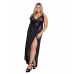 Playboy Lingerie Bunny Noir Slip Dress with Satin Bow Accent, Black