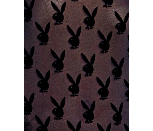 Playboy Lingerie Bunny Noir Slip Dress with Satin Bow Accent, Black