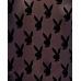 Playboy Lingerie Bunny Noir Slip Dress with Satin Bow Accent, Black