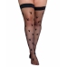 Playboy Bunny Noir Sheer Stockings with Signature Logo, Black, One Size