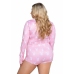 Playboy Slumber Bunny Curvy Onesie Pink - Cozy Fleece Lounge Suit Plus Size