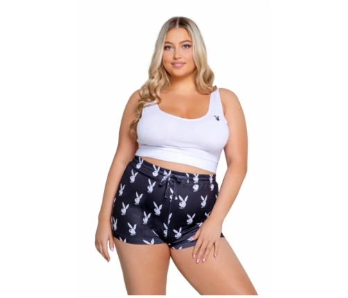 Playboy Slumber Bunny 2-Piece Lounge Set Black & White Soft Jersey & Fleece