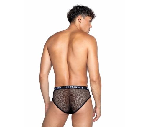 Playboy Dark Room Briefs for Men - Black Anatomical Design, Comfortable Fit