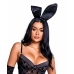 Playboy Lingerie Satin Bunny Ears Black - Elegant Satin Costume Accessory