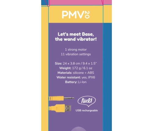 Base Wand Vibrator - Multicolor, 11 Vibration Modes, Flexible Head