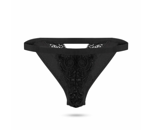 PantyRebel Vibrating Thong with Remote Control & 12 Modes - Black, S/M