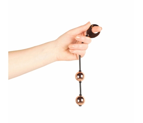 Rosy Gold Nouveau Metal Pelvic Floor Training Balls with Pull Ring