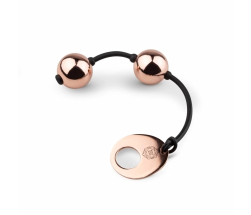 Rosy Gold Nouveau Metal Pelvic Floor Training Balls with Pull Ring
