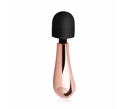Rosy Gold Nouveau Mini Curve Massager - Compact Rechargeable Wand, 10 Modes