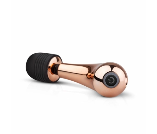 Rosy Gold Nouveau Mini Curve Massager - Compact Rechargeable Wand, 10 Modes