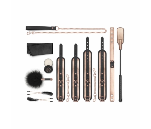 Rosy Gold Nouveau 9-Piece Deluxe Sensual Accessory Set Metallic Pink