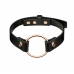 Rosy Gold Adjustable Choker Black - Elegant Metal Ring Detail