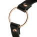 Rosy Gold Adjustable Choker Black - Elegant Metal Ring Detail