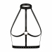 Rosy Gold Body Harness Black - Adjustable Faux Leather Accessory