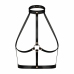 Rosy Gold Body Harness Black - Adjustable Faux Leather Accessory