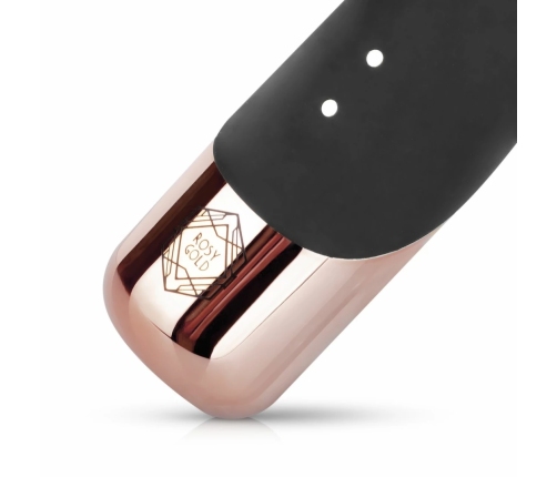 Rosy Gold Rabbit Vibrator Thrusting System Black 13cm USB Rechargeable