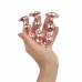 Rosy Gold Metal Plug Set 3 Sizes - Rose Gold, Black Crystal Base