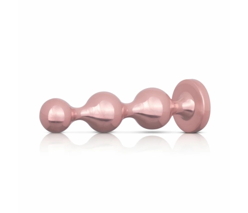 Rosy Gold Metal Plug Set 3 Sizes - Rose Gold, Black Crystal Base