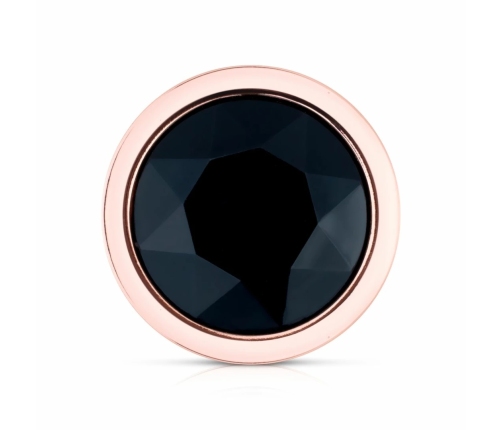 Rosy Gold Metal Plug Set 3 Sizes - Rose Gold, Black Crystal Base