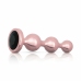 Rosy Gold Metal Plug Set 3 Sizes - Rose Gold, Black Crystal Base