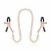 Rosy Gold Pearls Adjustable Nipple Clamps with Decorative Chain