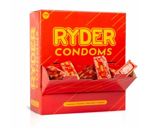 Ryder Classic Latex Condoms 500-Pack - Lubricated, Standard Size