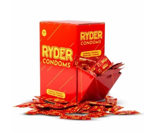 Ryder Classic Latex Condoms 144 pcs - Standard Size, Lubricated, Transparent