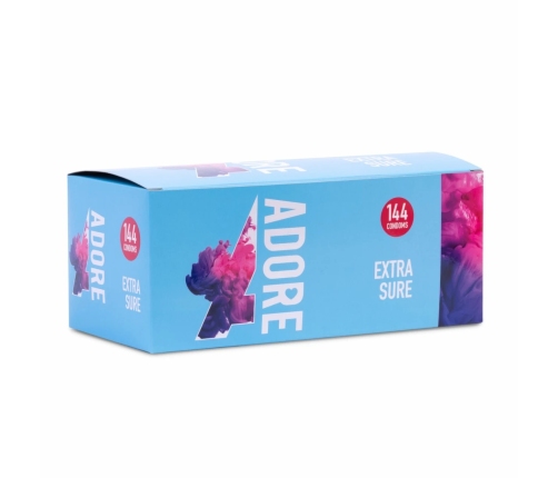 Adore Extra Sure 144-Pack Transparent Extra Strong Latex Protection