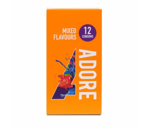 Pasante Adore Flavours Colorful Scented Latex Condoms 12-Pack