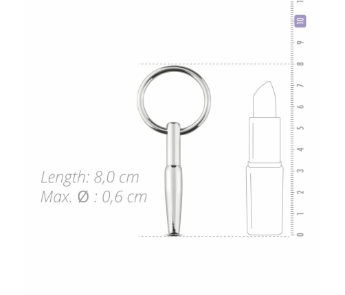 Sinner Gear Hollow Metal Urethral Sounding Plug with Pull Ring 8 mm