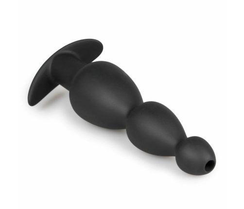 Sinner Gear Hollow Silicone Black Plug - Anatomical Design, Large